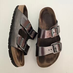 Birkenstock Arizona Soft Footbed Metallic Green Bronze Size EU 36 US 5